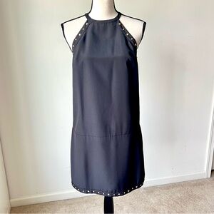 GUESS By MARCIANO Grommet Embellished Halter Little Black Dress—SZ. Medium